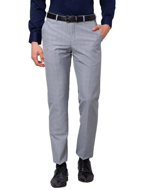 park avenue grey smart fit checks trousers