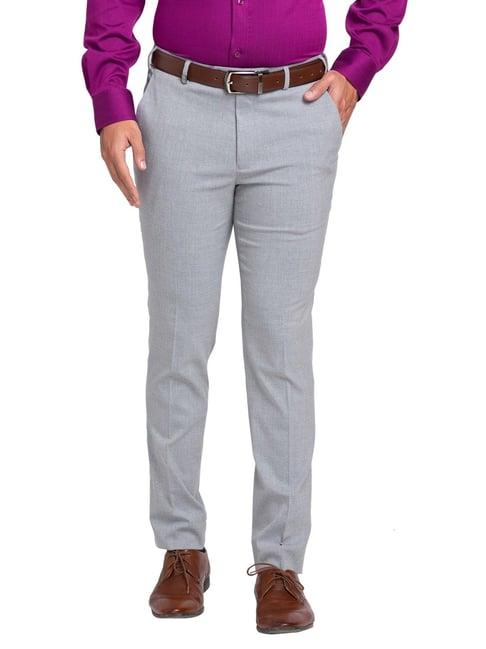 park avenue grey super slim fit trousers