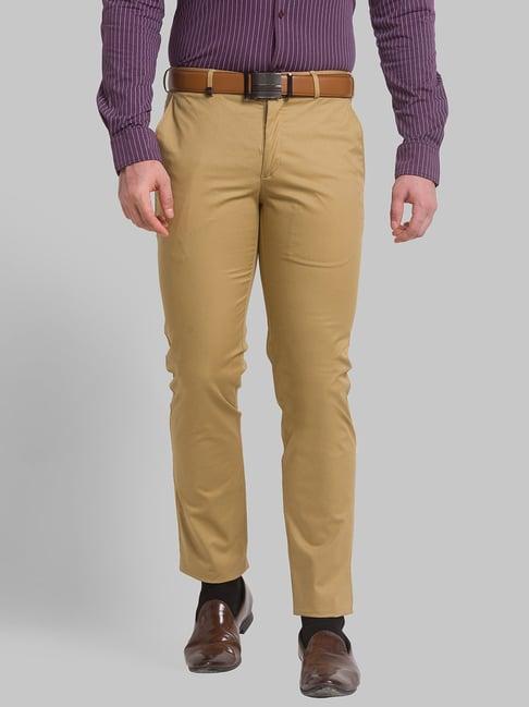 park avenue khaki super slim fit trousers