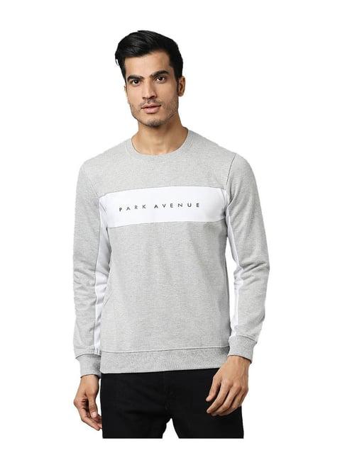 park avenue light grey colour-block sweatshirt