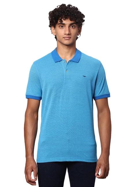 park avenue medium blue slim fit polo t-shirt