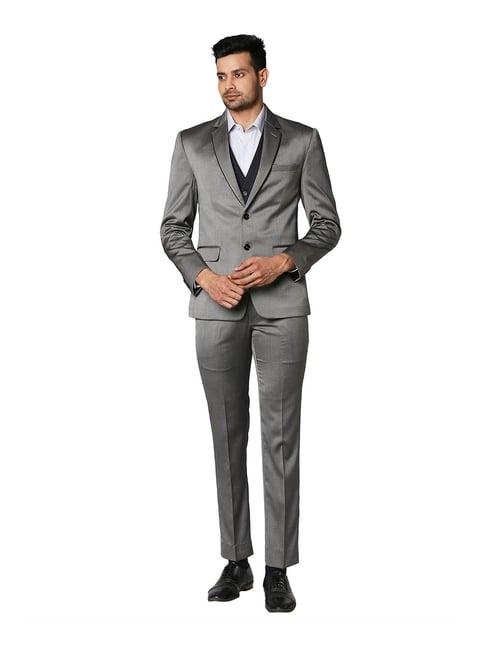 park avenue medium grey super slim fit three piece suit