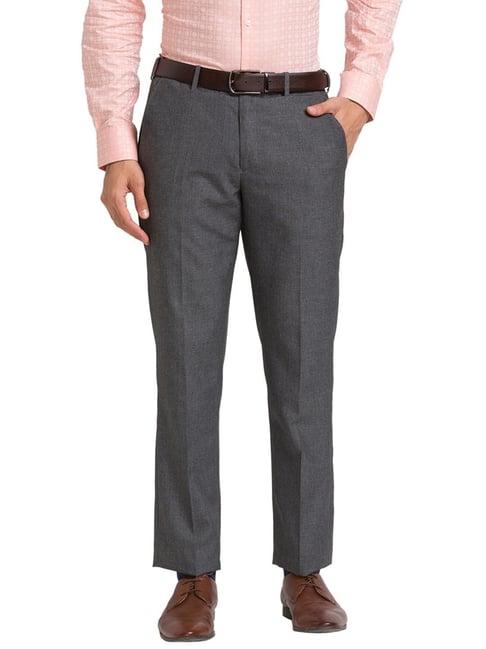 park avenue medium grey super slim fit trousers