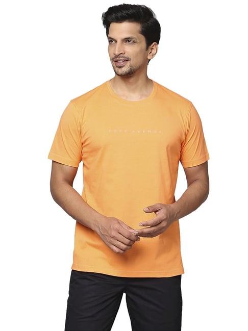 park avenue medium orange slim fit t-shirt