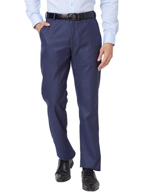 park avenue medium violet regular fit self pattern trousers