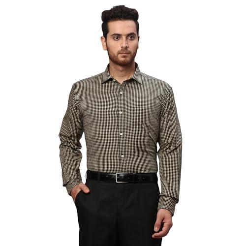 park avenue men's checks slim fit shirt (pmsx17105-n8_dark green