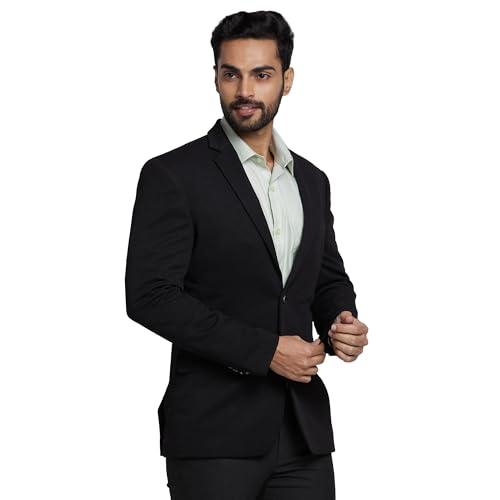 park avenue men's super slim fit pure terylene structure pattern notch lapel full sleeve formal jacket