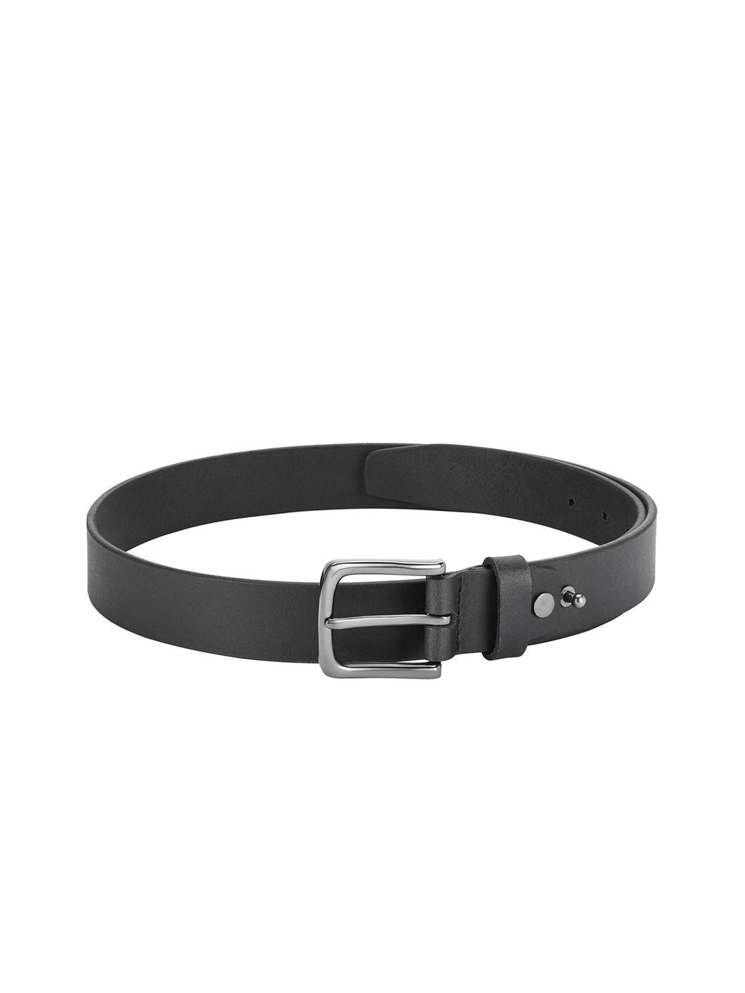 park avenue men black solid leather belt