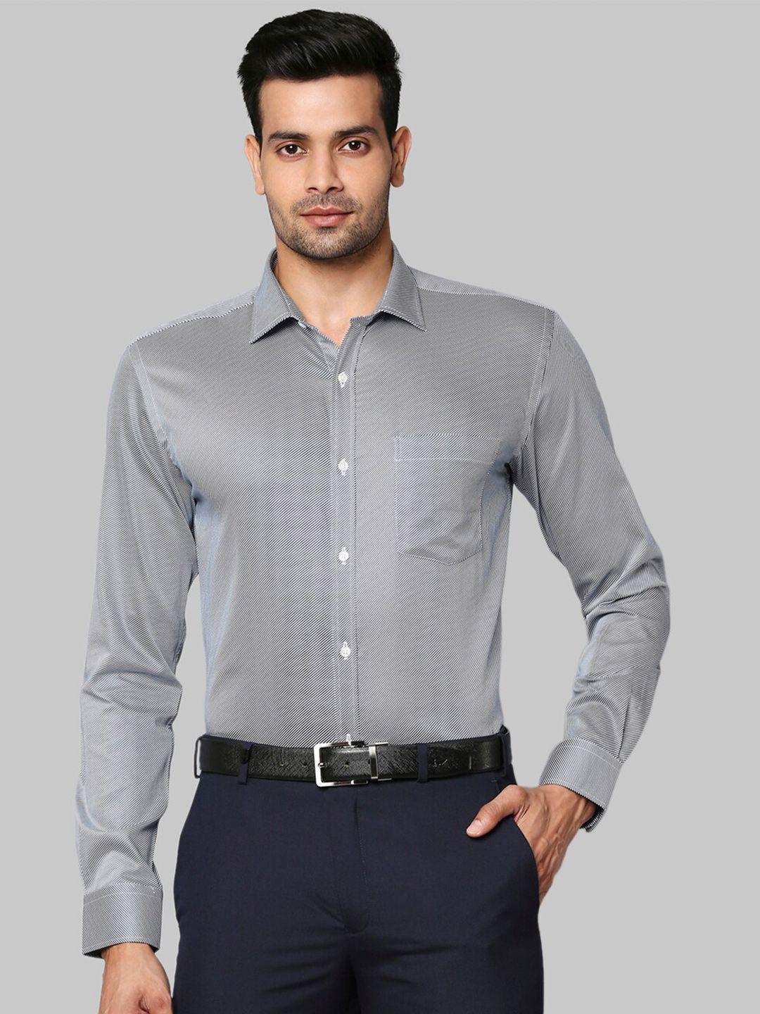 park avenue men blue slim fit casual shirt