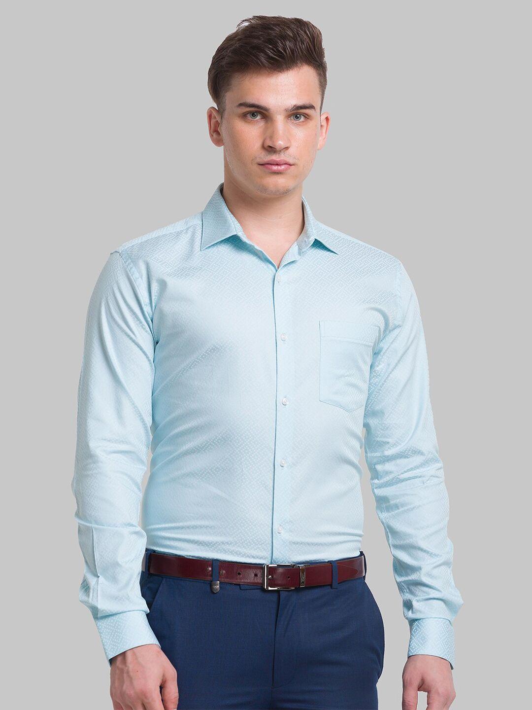 park avenue men blue slim fit formal shirt