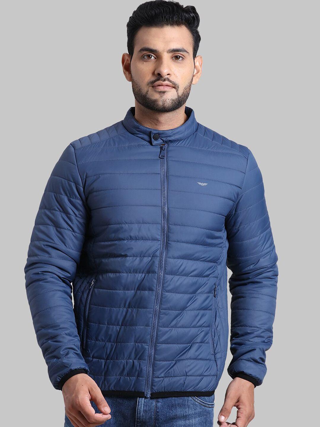 park avenue men blue solid puffer jacket