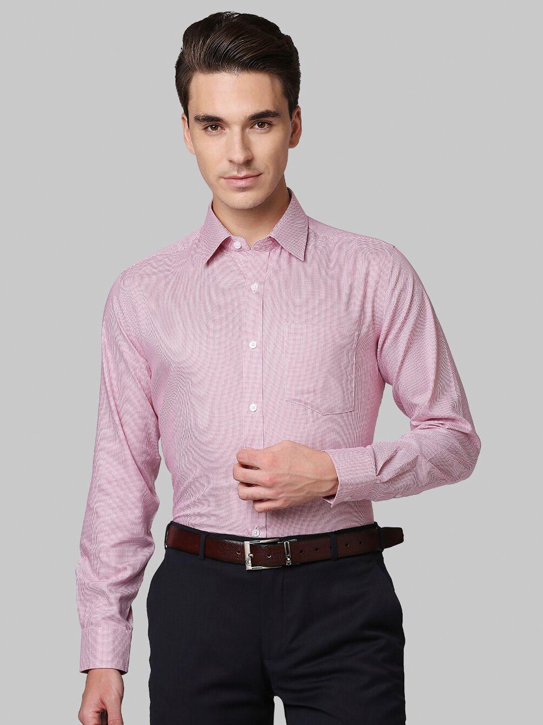 park avenue men pink formal cotton shirt