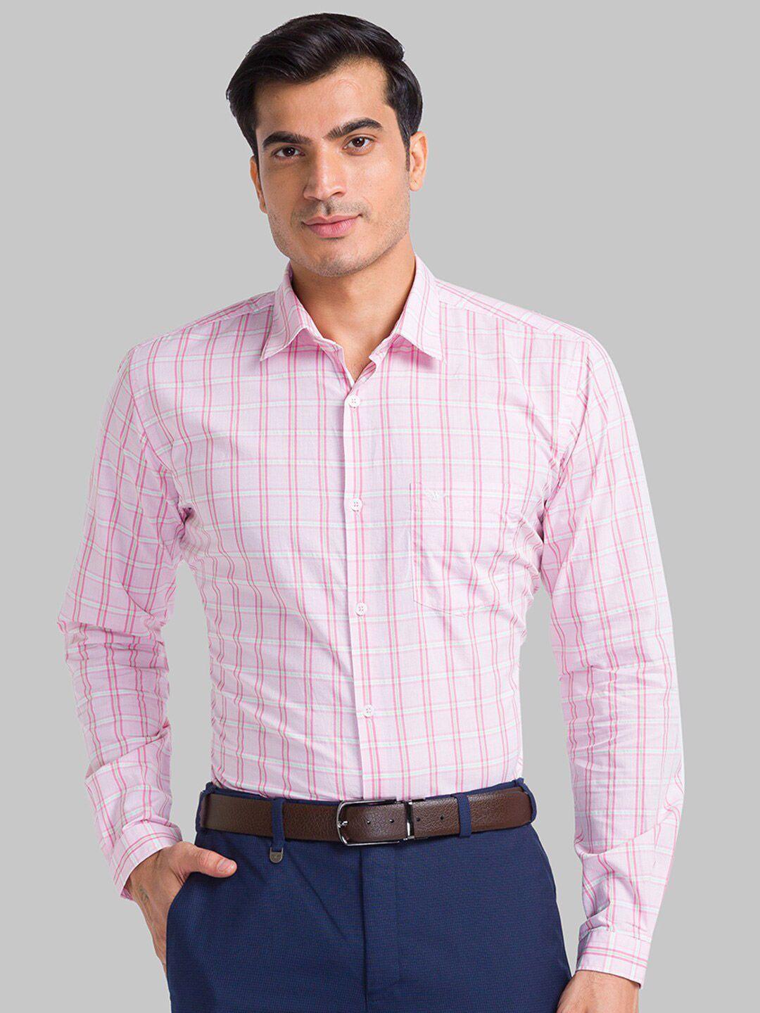 park avenue men red slim fit striped casual shirt