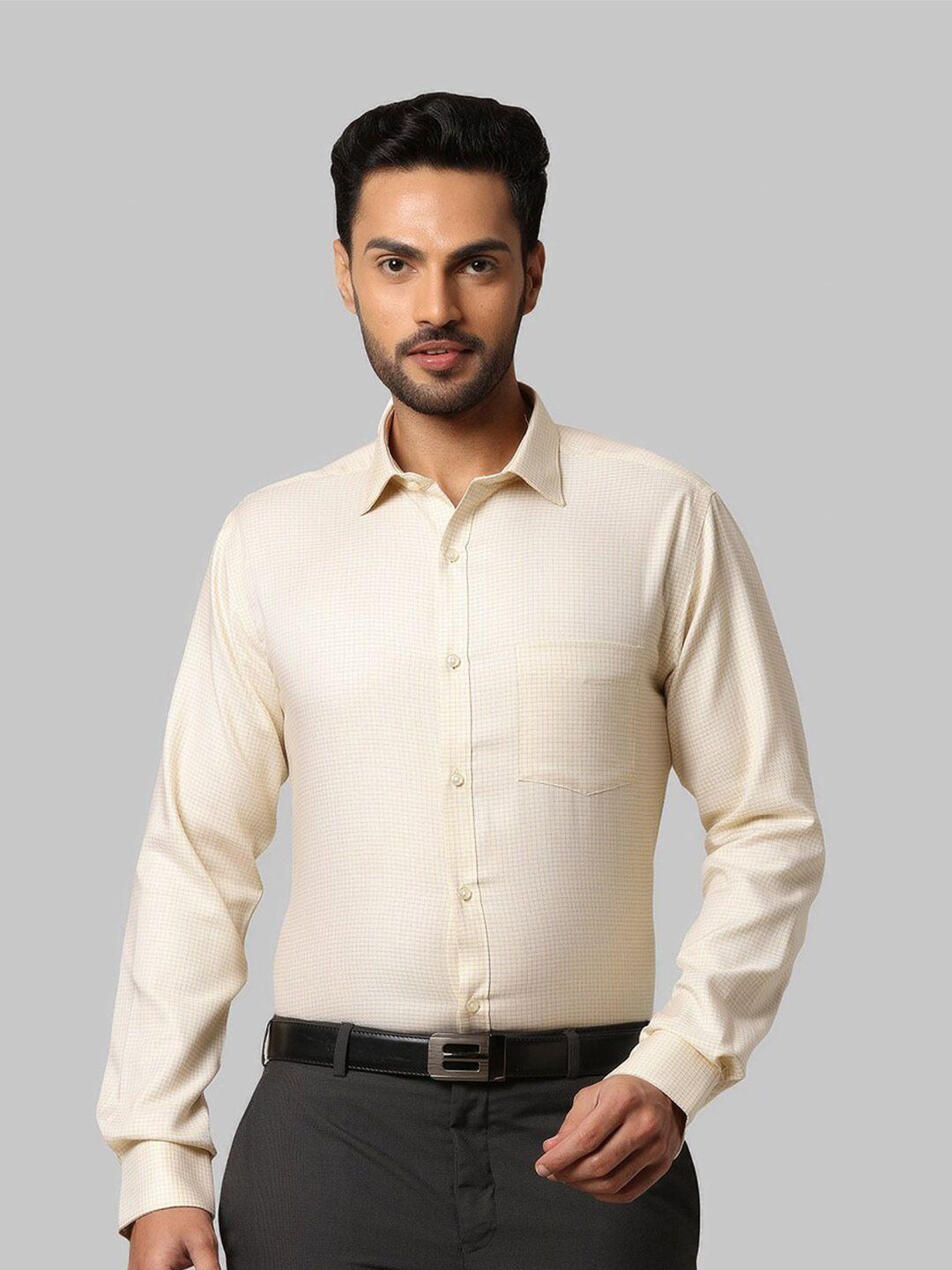 park avenue men yellow slim fit formal shirt