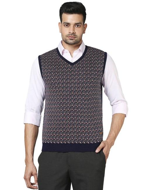 park avenue multi  regular fit printed sweaters