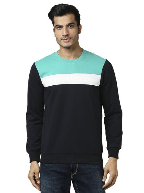 park avenue multi  slim fit colour block sweatshirts
