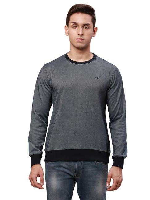 park avenue navy blue slim fit sweatshirt