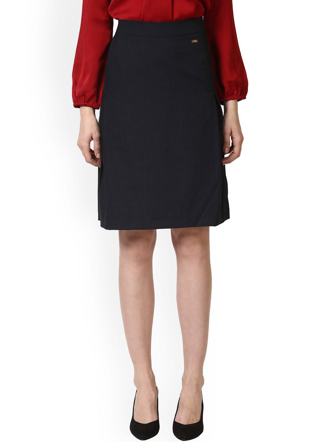 park avenue navy straight skirt