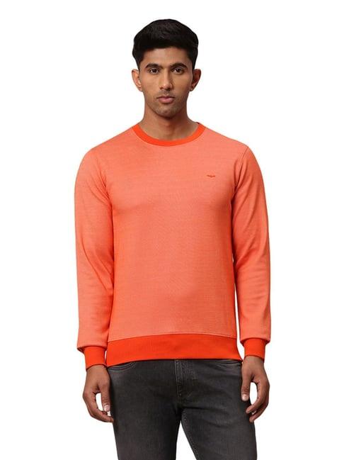 park avenue orange slim fit sweatshirt