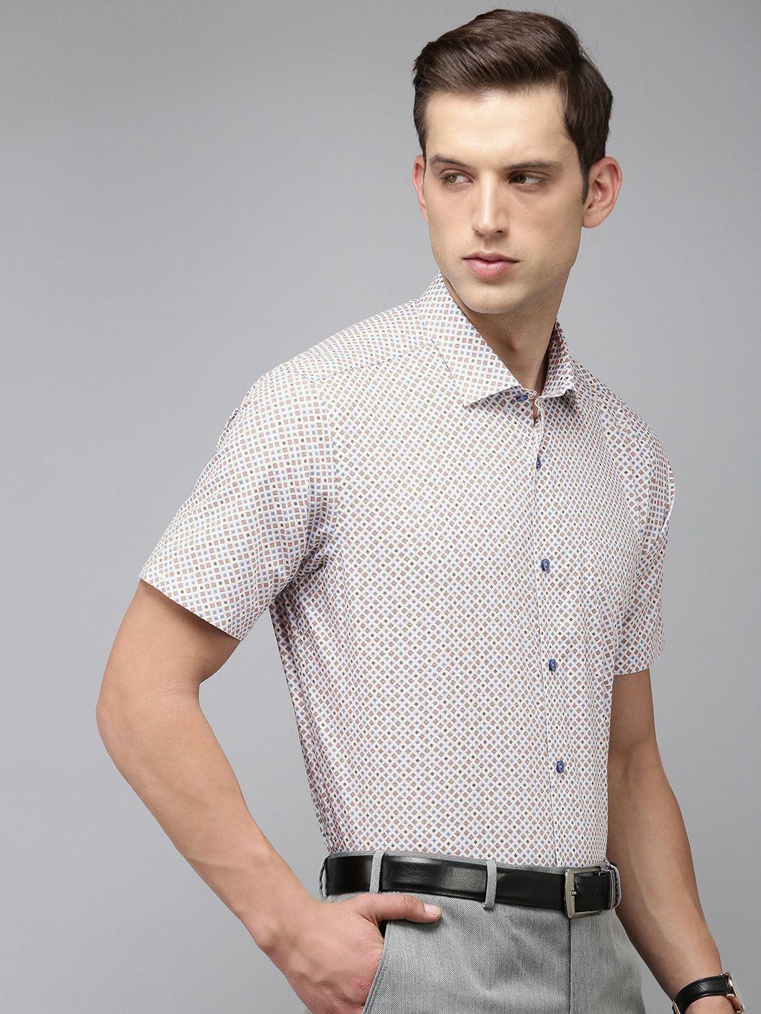 park avenue pure cotton geometric printed formal shirt