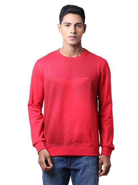 park avenue red round neck sweatshirt