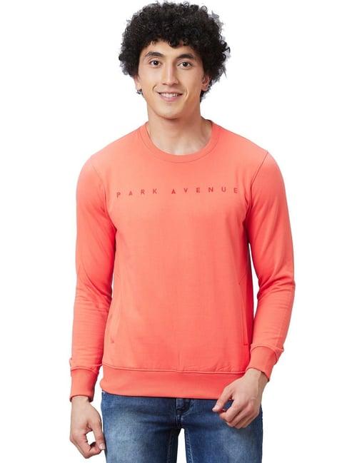 park avenue red slim fit sweatshirt