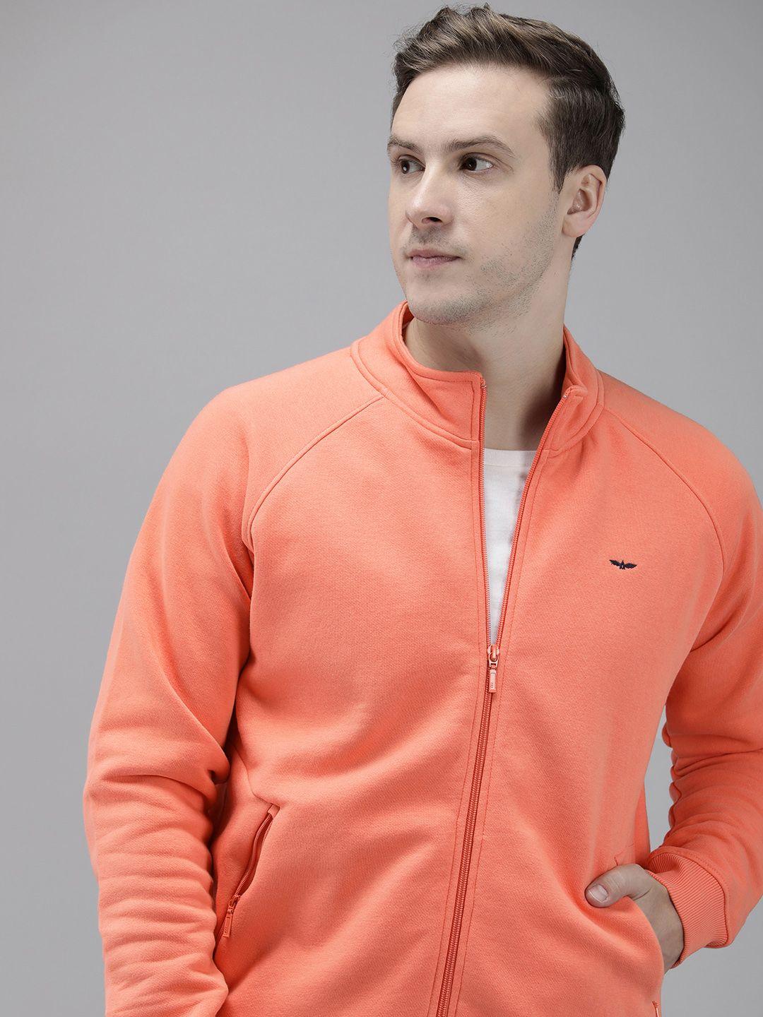 park avenue solid mock collar front-open casual sweatshirt