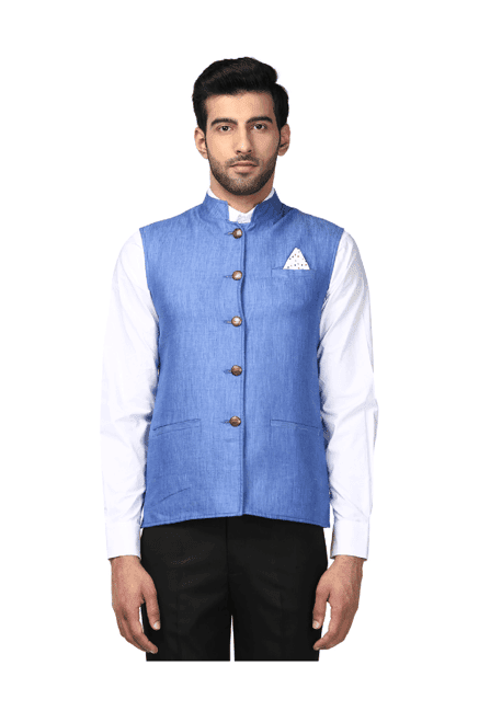 park avenue violet printed linen waistcoat