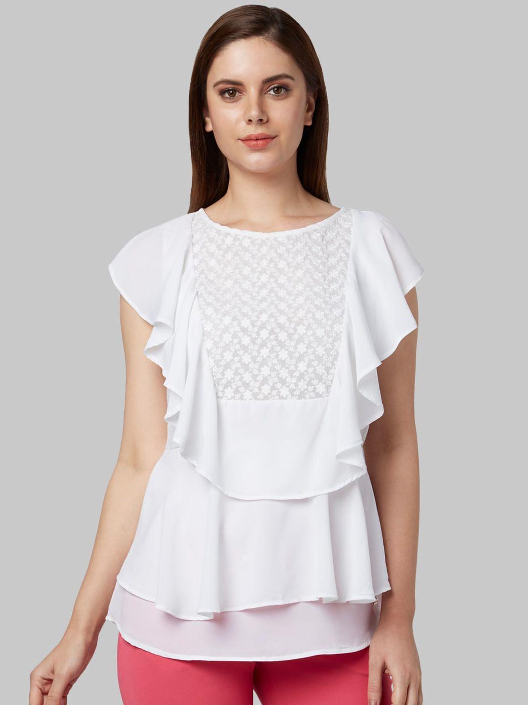 park avenue woman white self design top