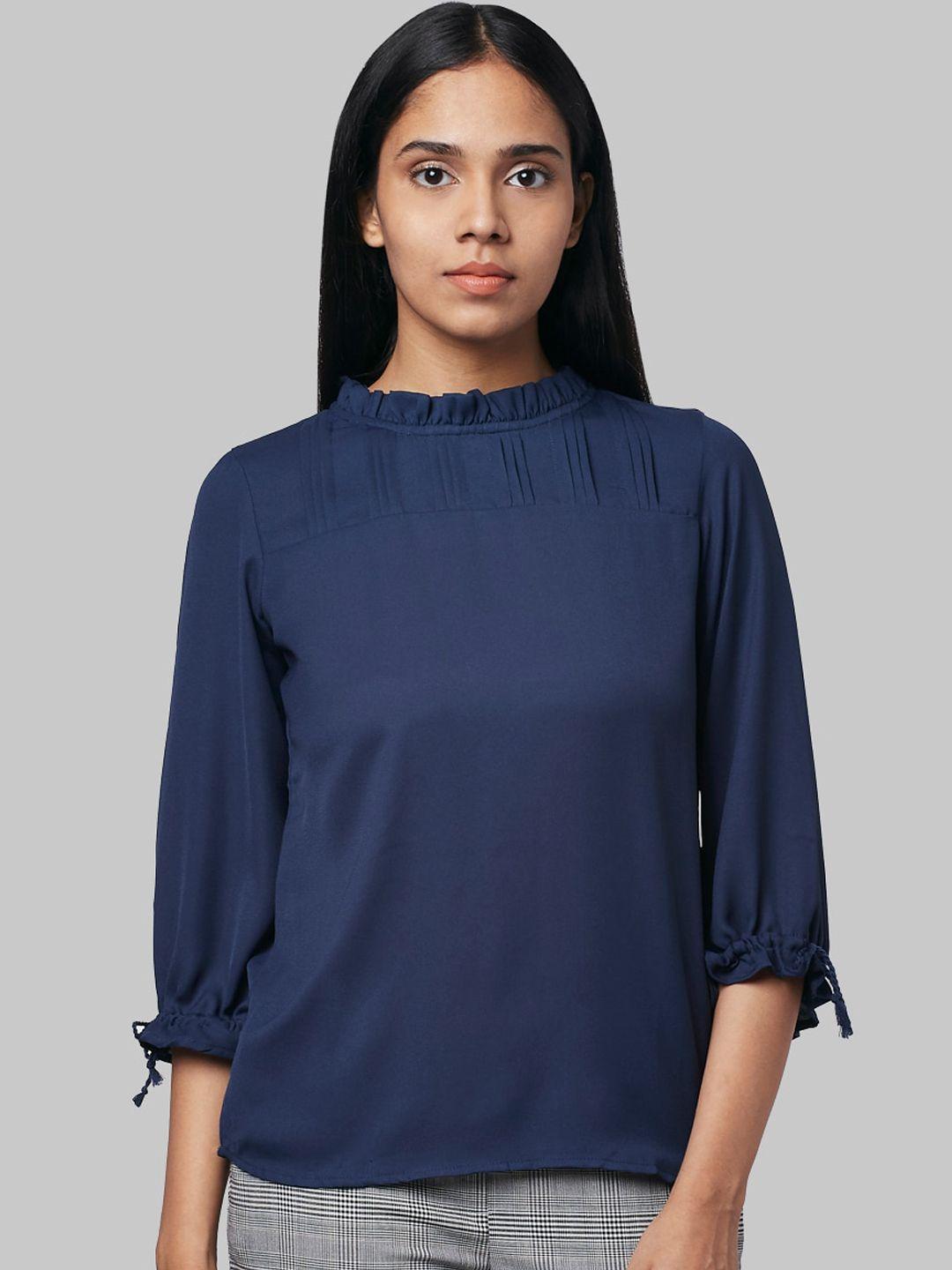 park avenue woman women blue solid top