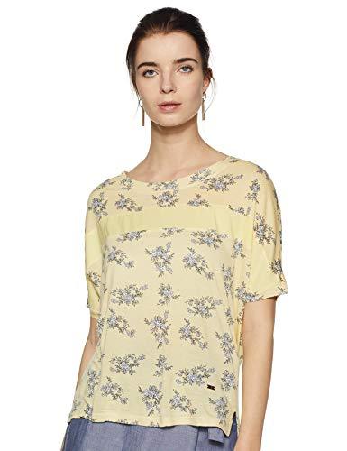 park avenue women's printed t-shirt (pwkz00408-y3_medium yellow_86)