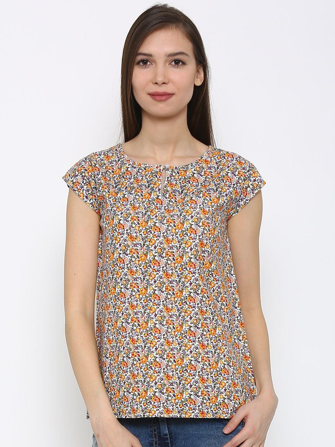 park avenue women multicolour floral print pure cotton top