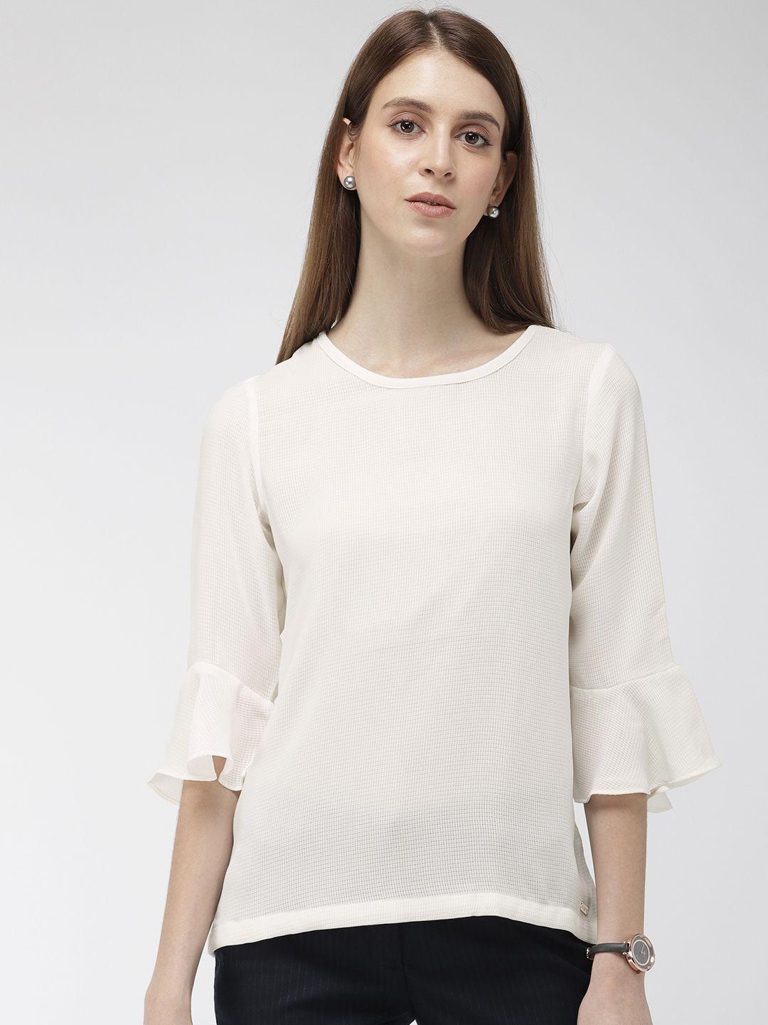 park avenue women white self design top