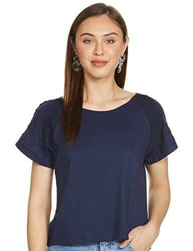 park avenue women women's straight t-shirt (pwky00660-b8_blue m)