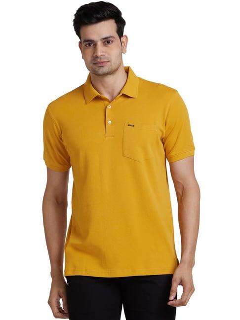 park avenue yellow slim fit polo t-shirt