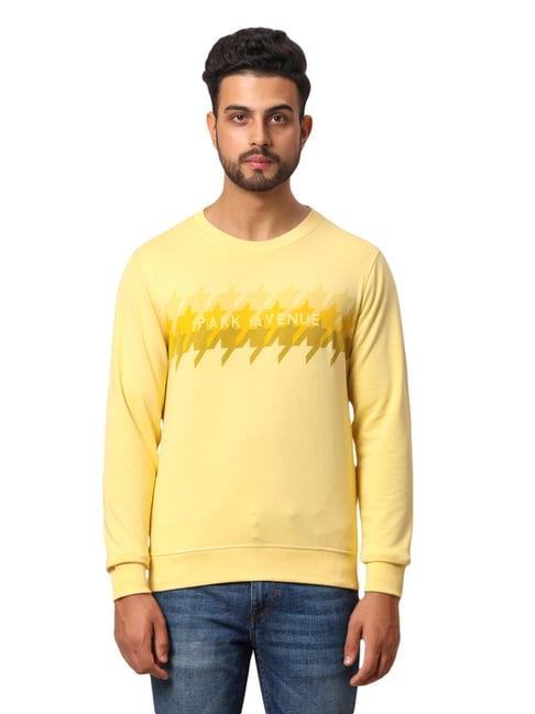 park avenue yellow slim fit sweatshirts