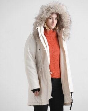 parka hooded jacket with fur lined