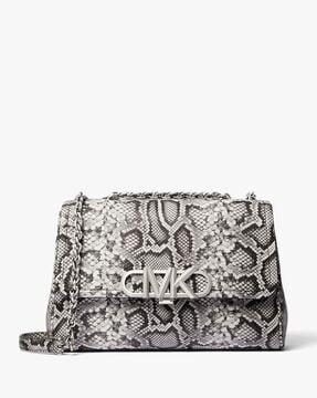 parker extra-large snake embossed leather shoulder bag