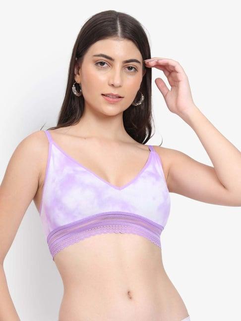 parkha purple printed bralette bra