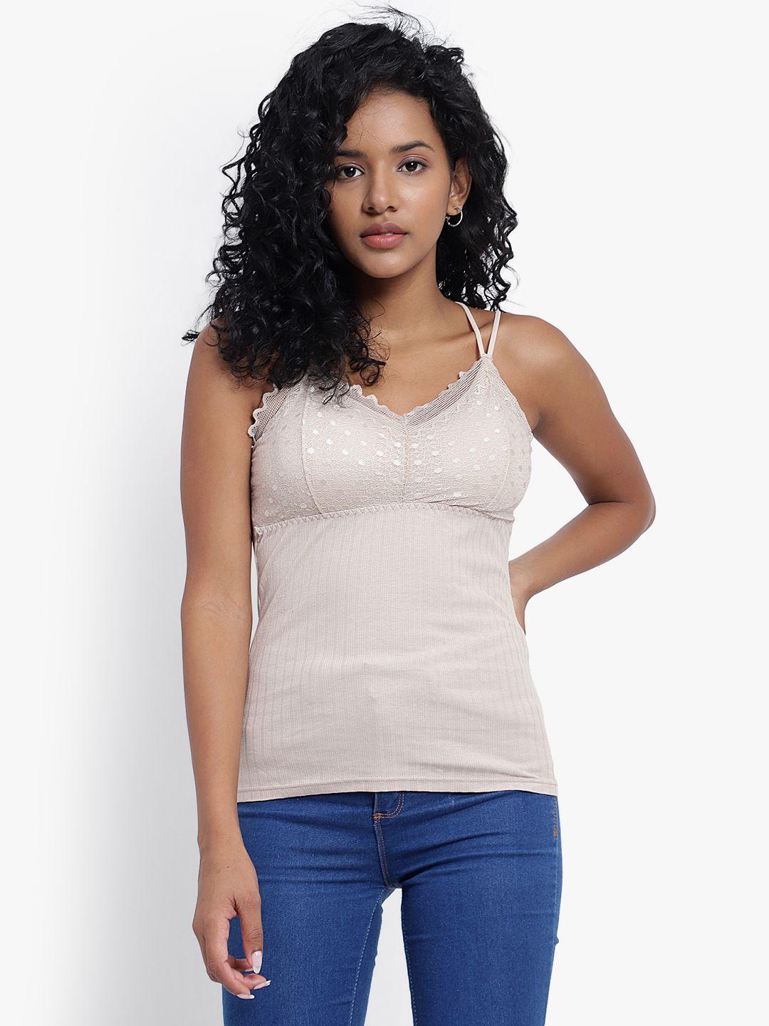 parkha ribbed v-neck padded camisole