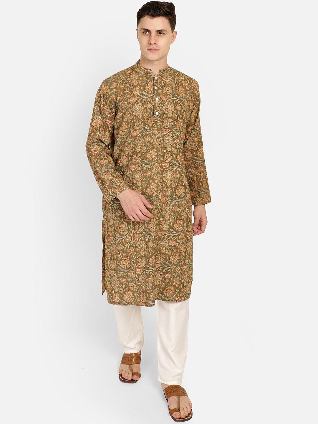 paroksh men floral printed kurta