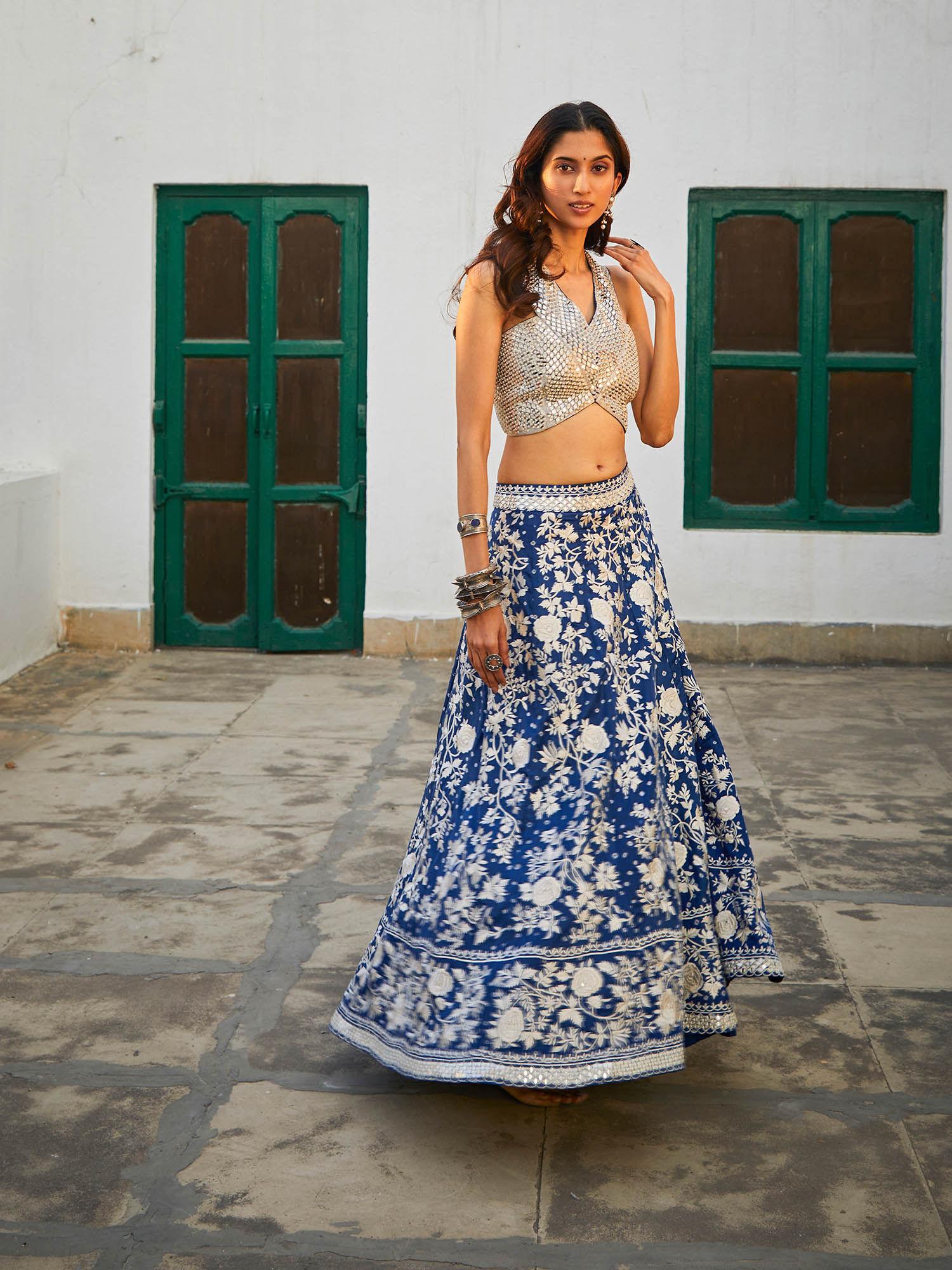 parsi gaara bandhani lehenga