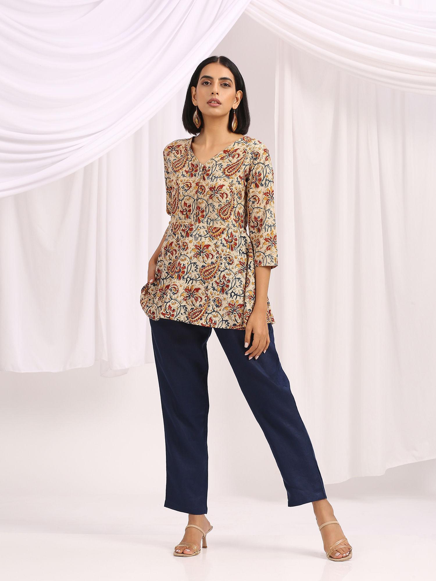 parvaneh hand block printed kalamkari top