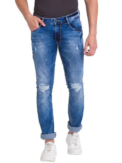 parx blue  skinny fit distressed jeans
