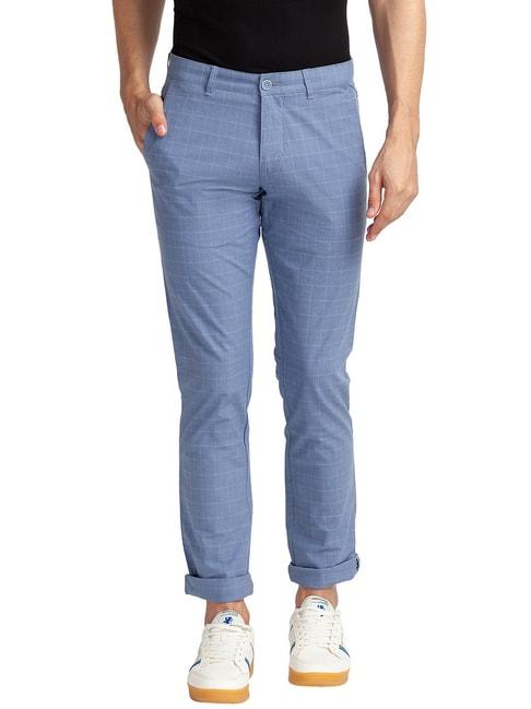 parx blue tailored fit flat front trousers