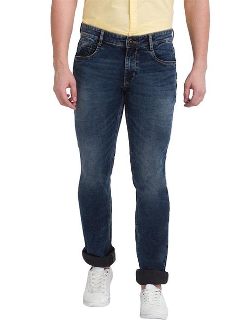 parx blue tapered fit lightly washed jeans