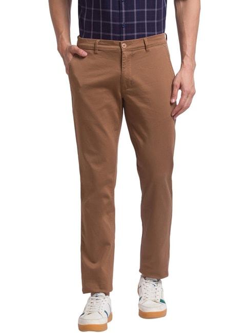 parx brown tapered fit chinos