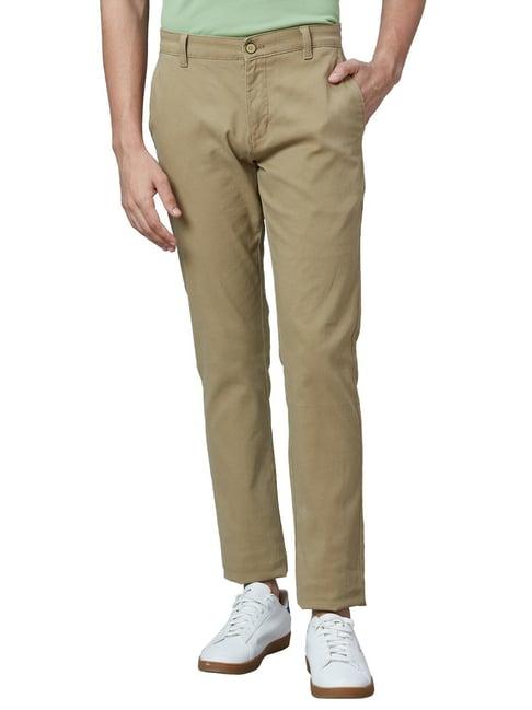 parx brown tapered fit trousers