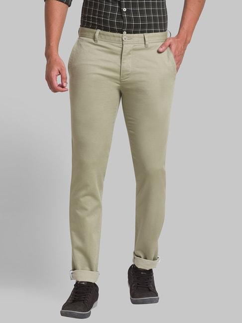 parx green tapered fit printed chinos