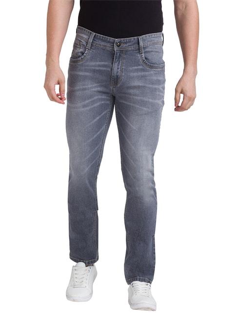 parx grey tailored fit lightly washed jeans